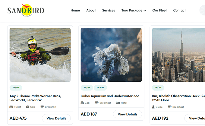 SEO landing page case study tour operator Kerala